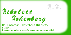 nikolett hohenberg business card